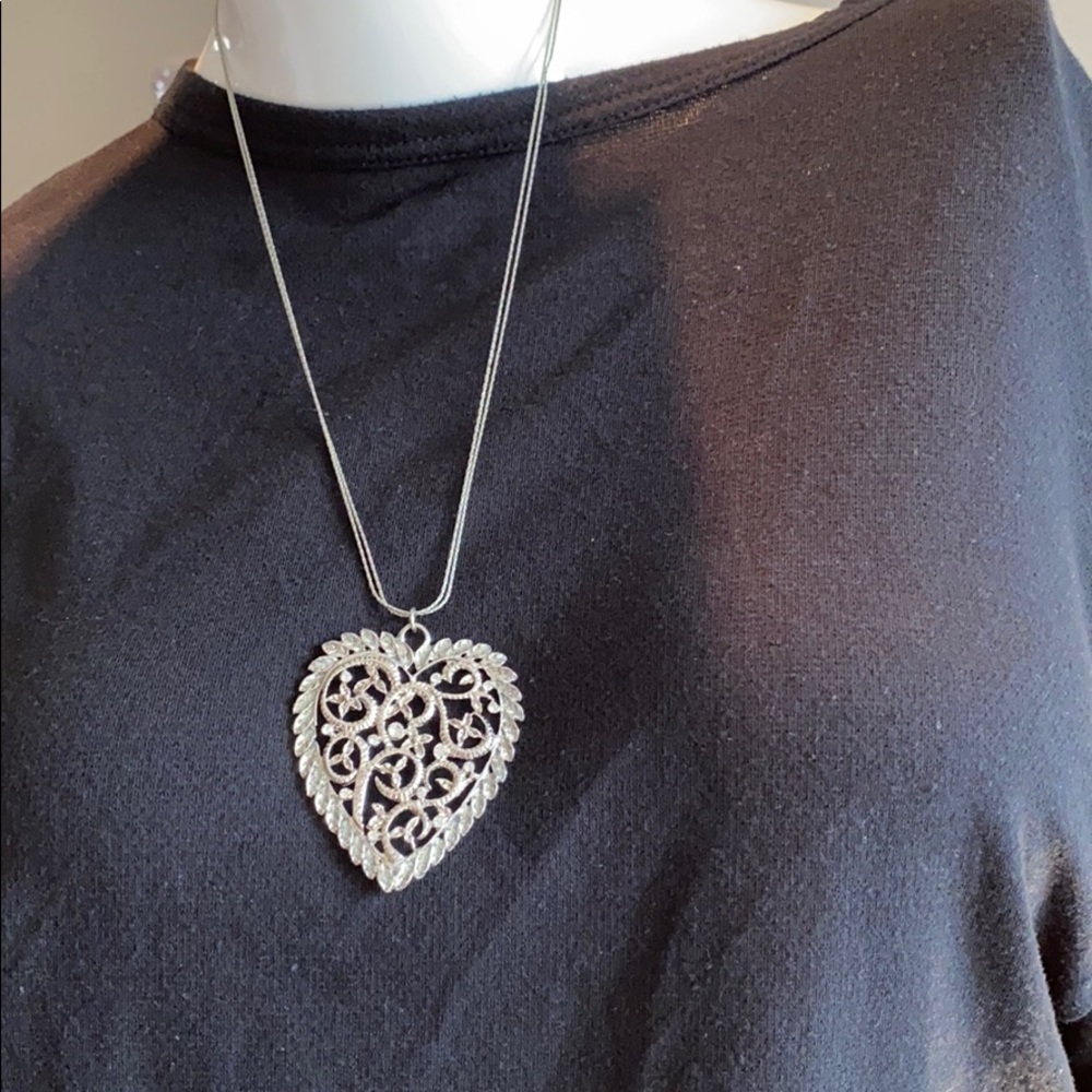 *4 FOR $20* Silver Plated Heart Necklace
